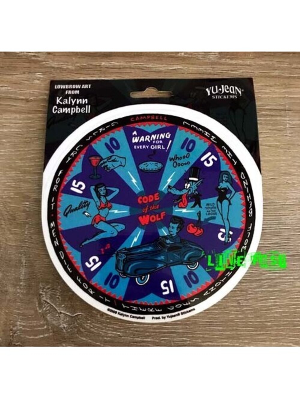 CODE OF THE WOLF ROULETTE WHEEL PRIZE WHEEL STICKER DECAL hot rodder rockabilly